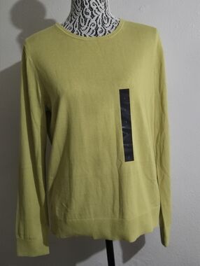 Banana Republic Light Lime Green Knit Crewneck Sweater